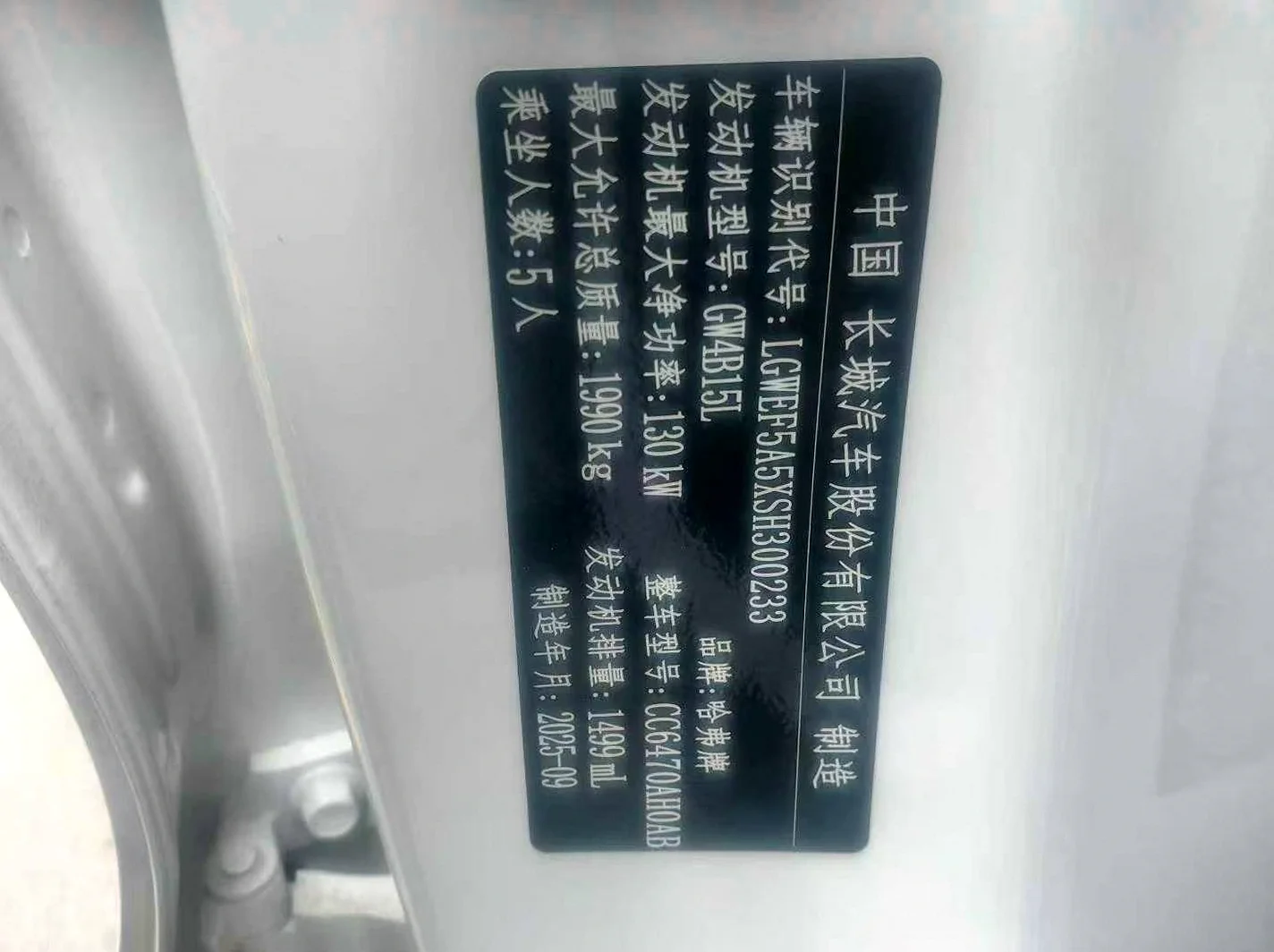 哈弗H6 内饰后排